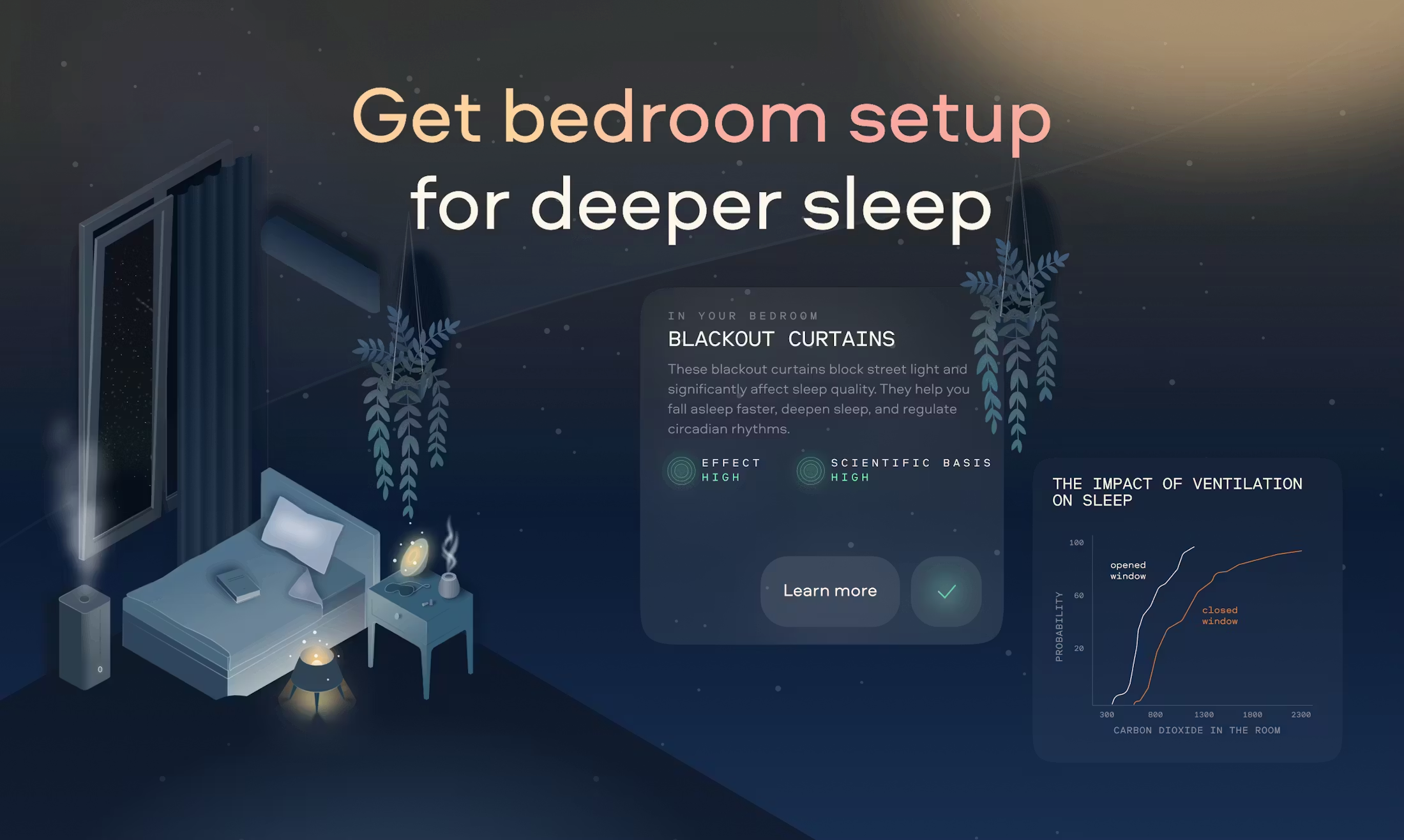 Bedroom environment guidance for deeper sleep