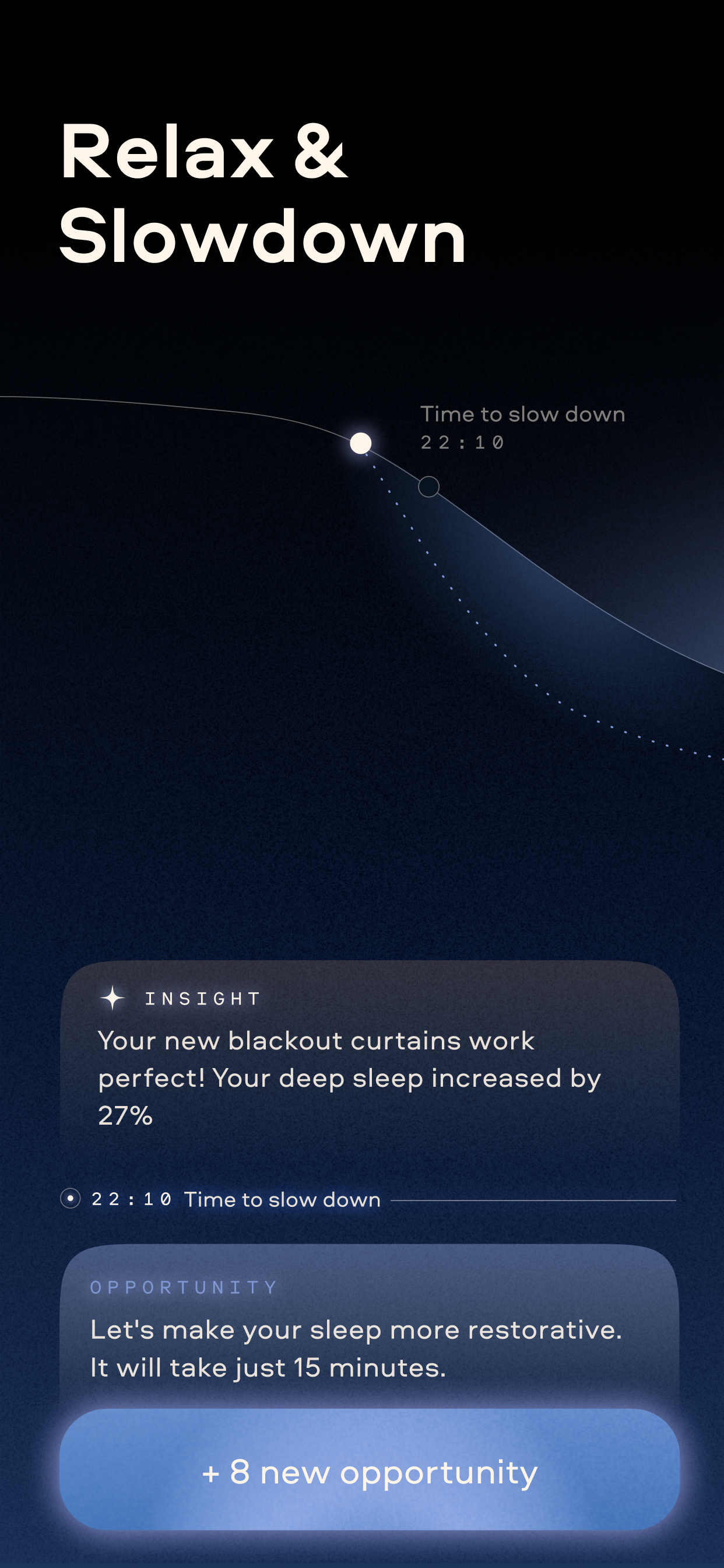 Remy energy and sleep guidance in the iOS app